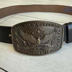 2nd Amendment Americas Freedom Gun Rights Montana Silversmiths Mens Belt Size 36